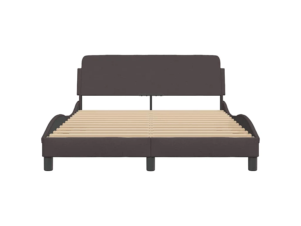 Cadre de lit Dover marron foncé 120x200 cm tissu