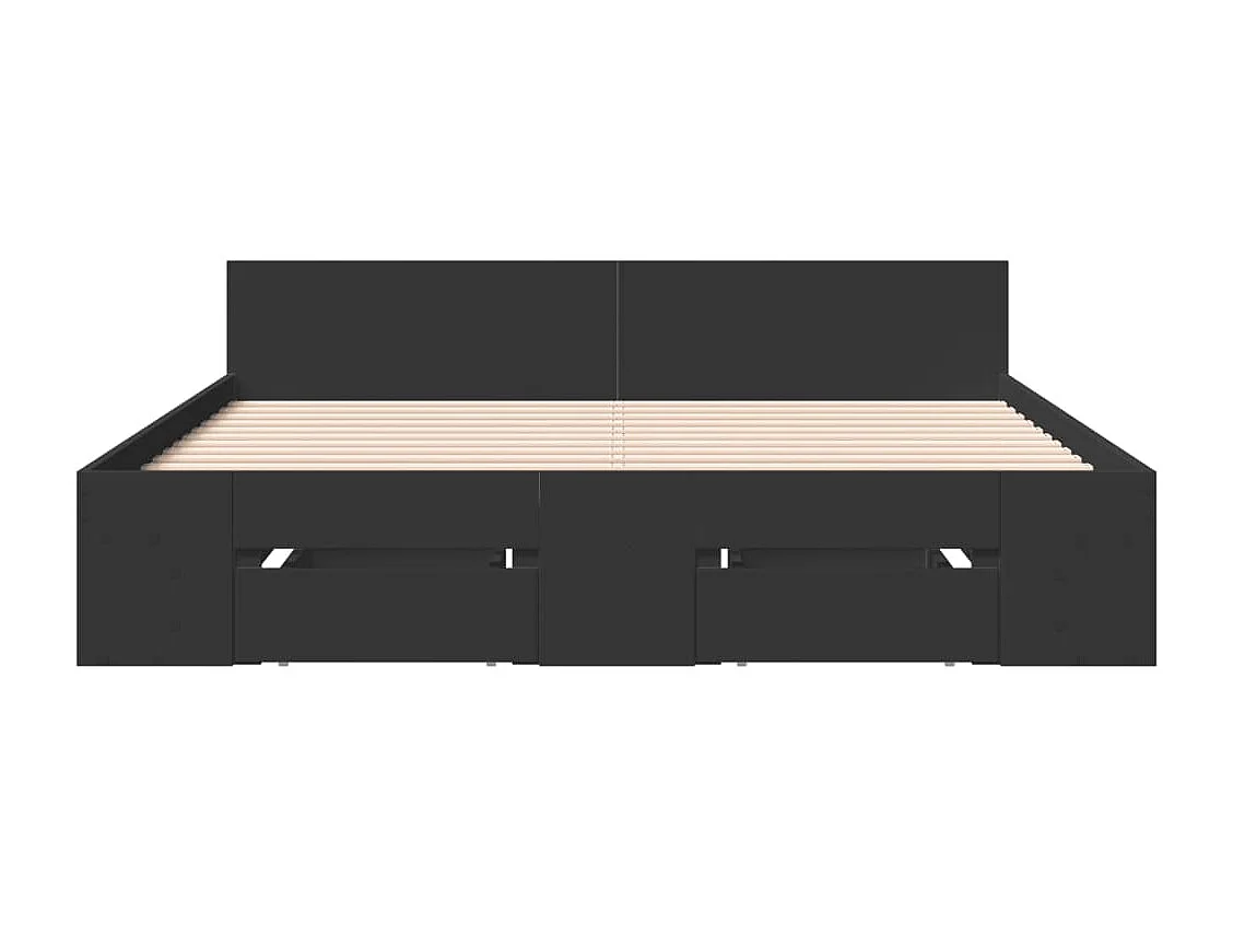 Estrutura cama c/ gavetas 120x190 cm derivados de madeira preto
