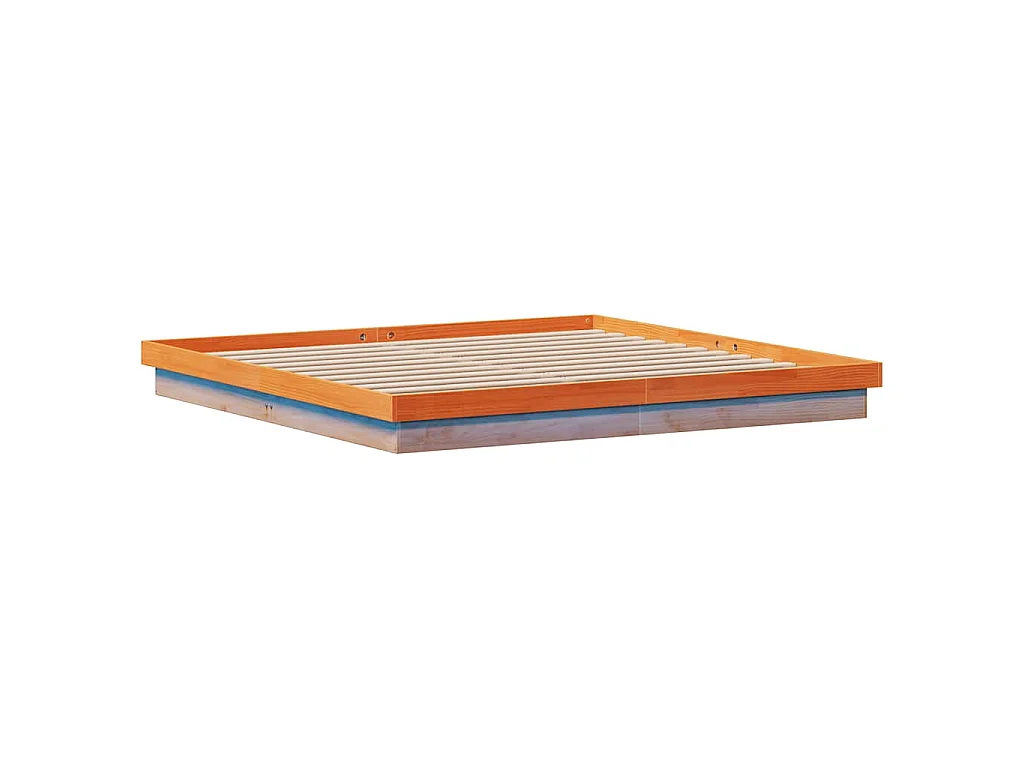 Estrutura de cama c/ LEDs 200x200 cm pinho maciço castanho mel
