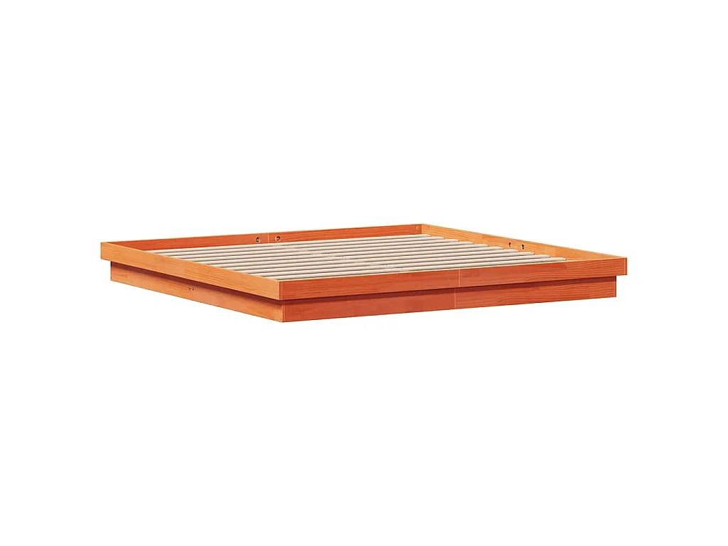 Cadre de lit à LED sans matelas 200x200 cm bois massif
