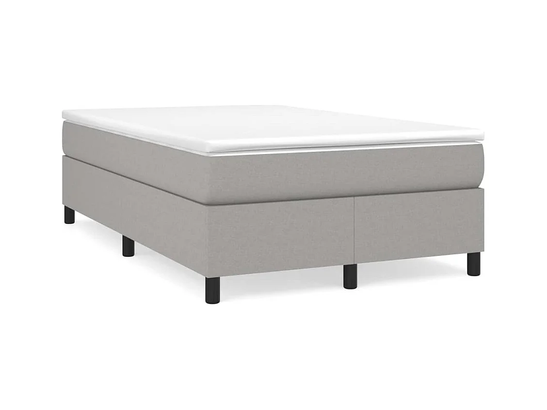 Boxspringbett mit Matratze Hellgrau 120x190 cm Stoff