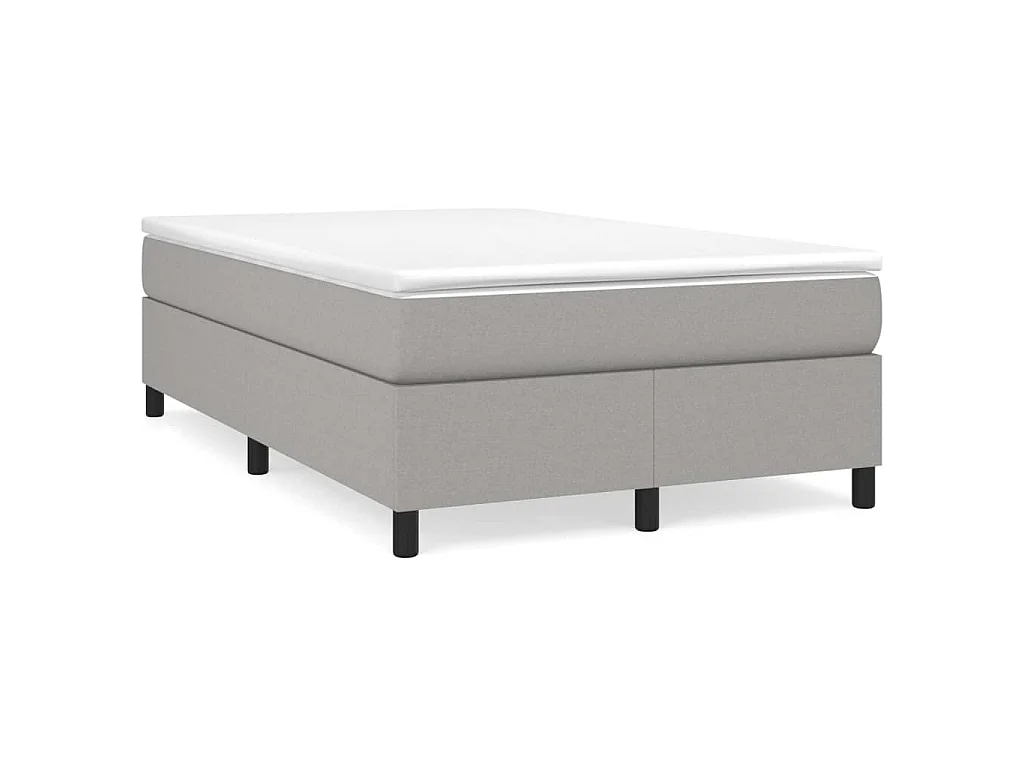 Boxspring met matras stof lichtgrijs 120x190 cm