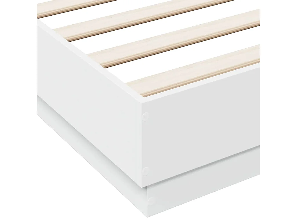 Cadre de lit sans matelas blanc 140x190 cm