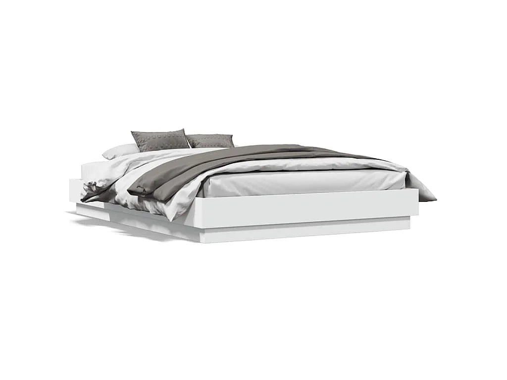 Cadre de lit sans matelas blanc 140x190 cm