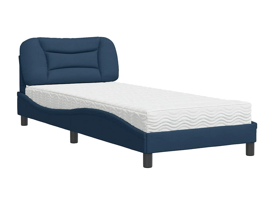 Lit avec matelas Hvar bleu 80x200 cm tissu