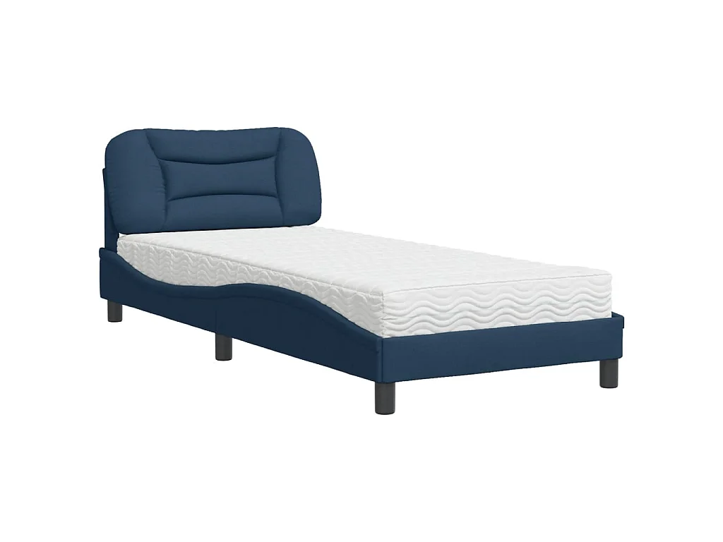 Bed met matras "Hvar" stof blauw 80x200 cm