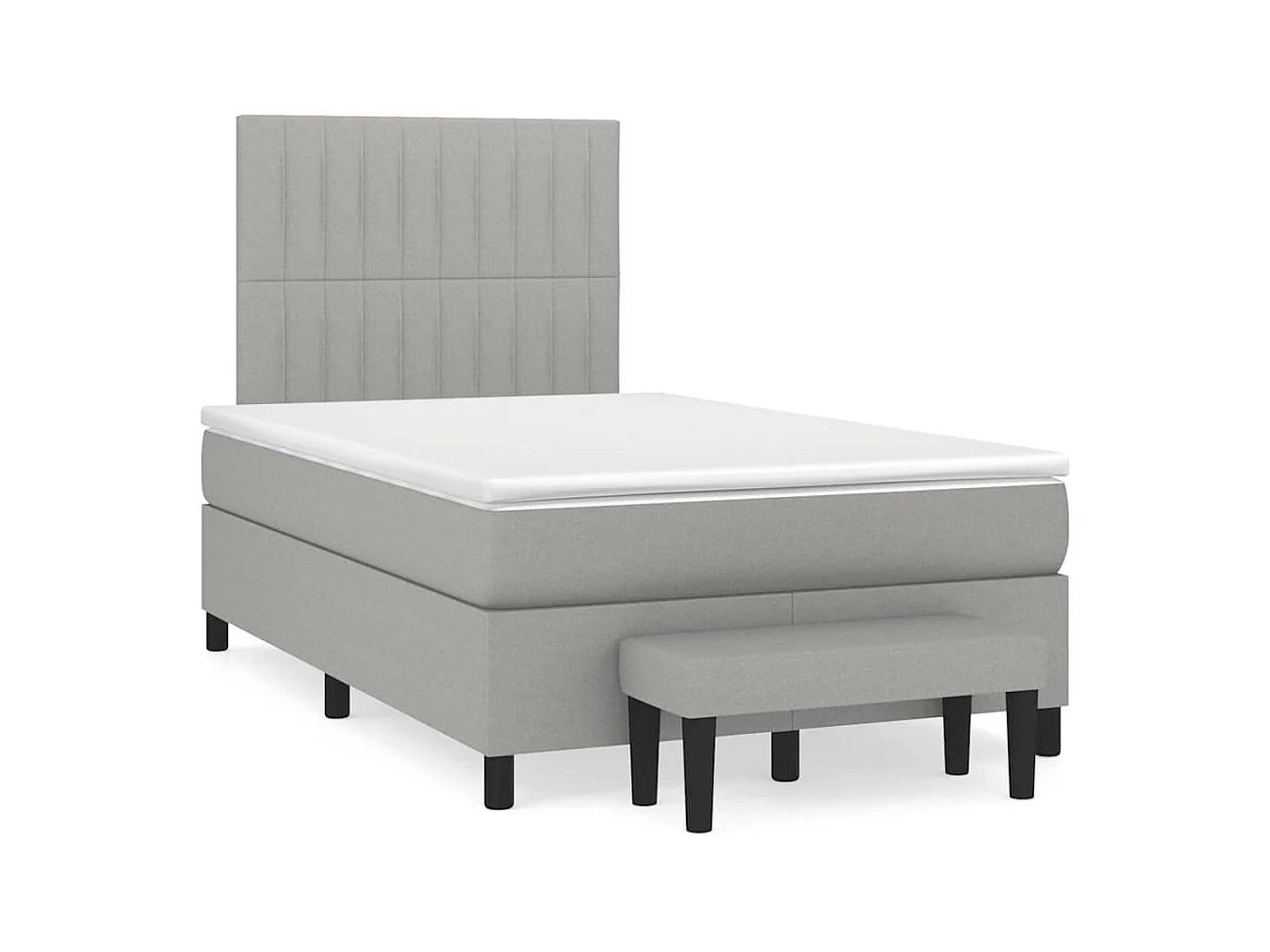 Boxspringbett mit Matratze Hellgrau 120x190 cm Stoff