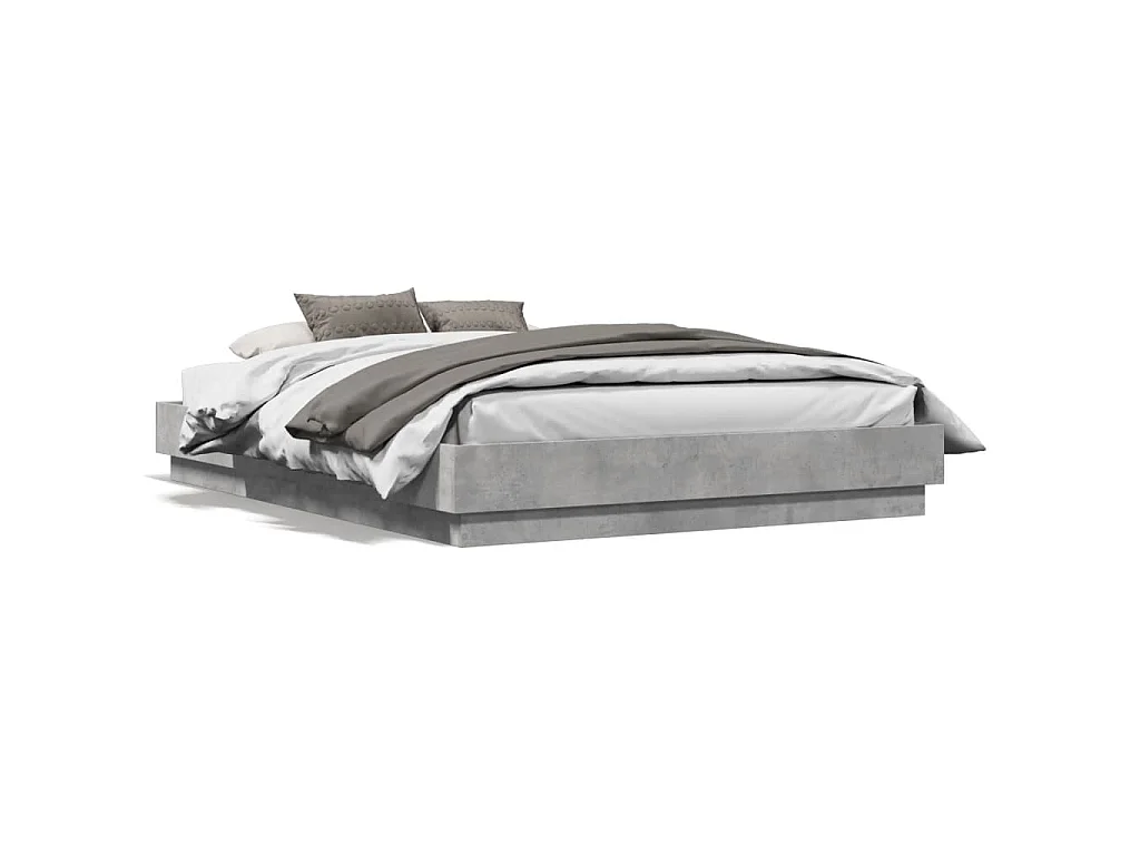 Cadre de lit sans matelas gris béton 120x190 cm