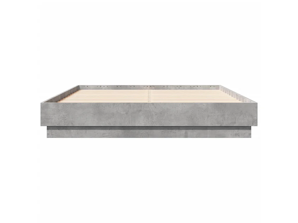 Cadre de lit sans matelas gris béton 120x190 cm