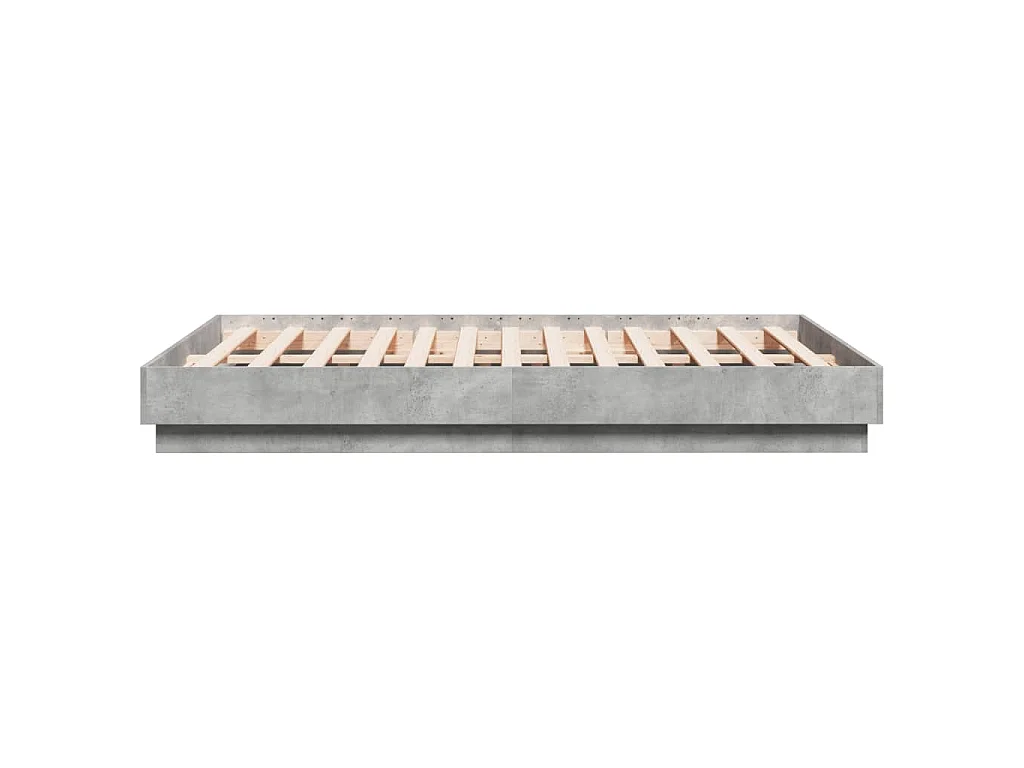 Cadre de lit sans matelas gris béton 120x190 cm