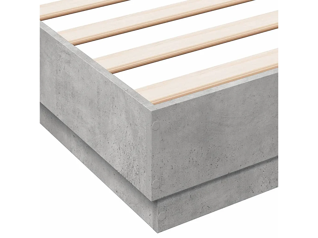 Cadre de lit sans matelas gris béton 120x190 cm