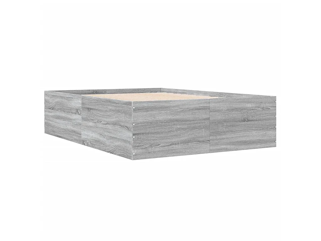Cadre de lit sans matelas sonoma gris 135x190 cm