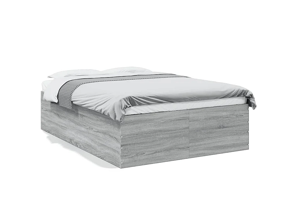 Cadre de lit sans matelas sonoma gris 135x190 cm