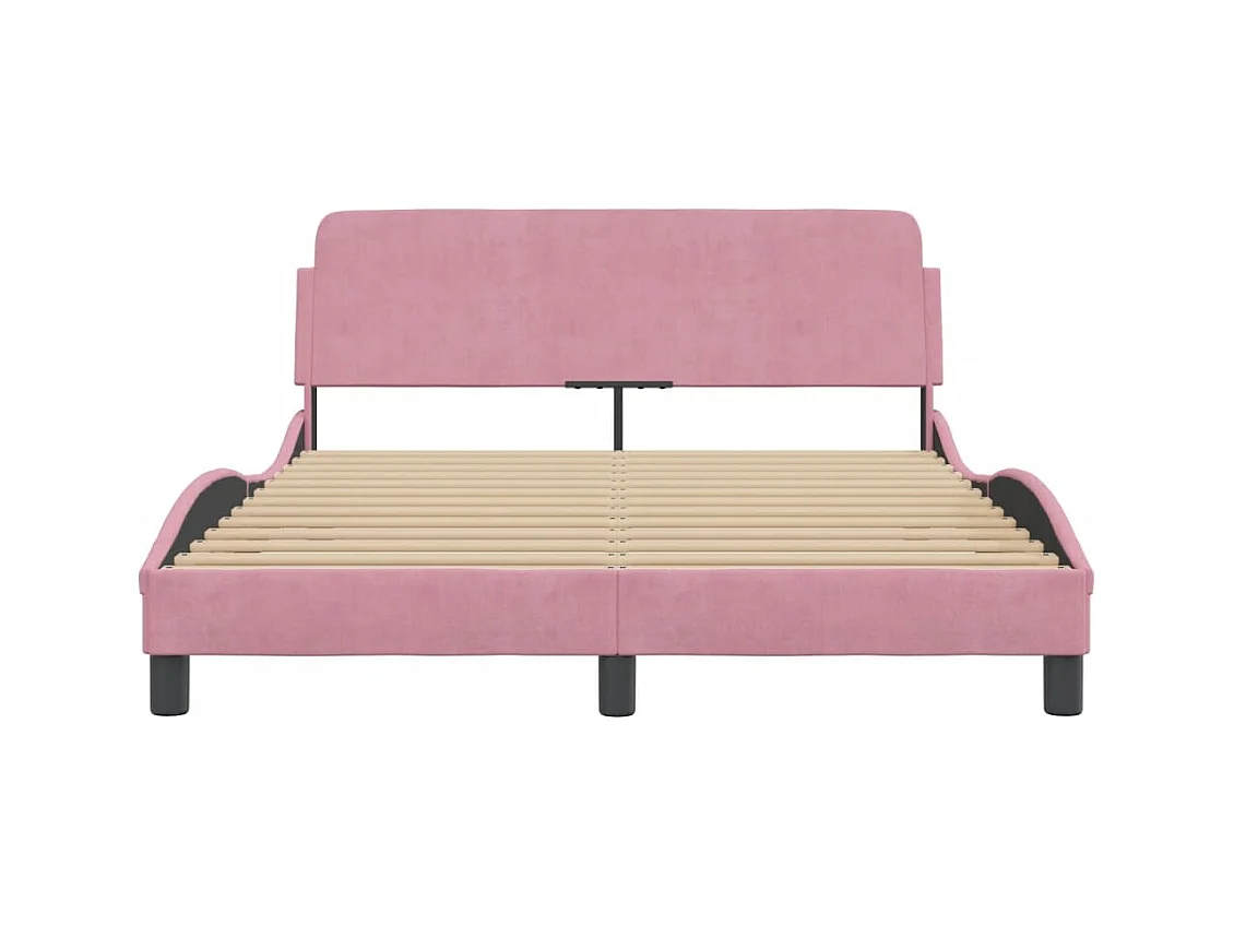 Bedframe met hoofdeinde "Dover" 120x200 cm fluweel roze