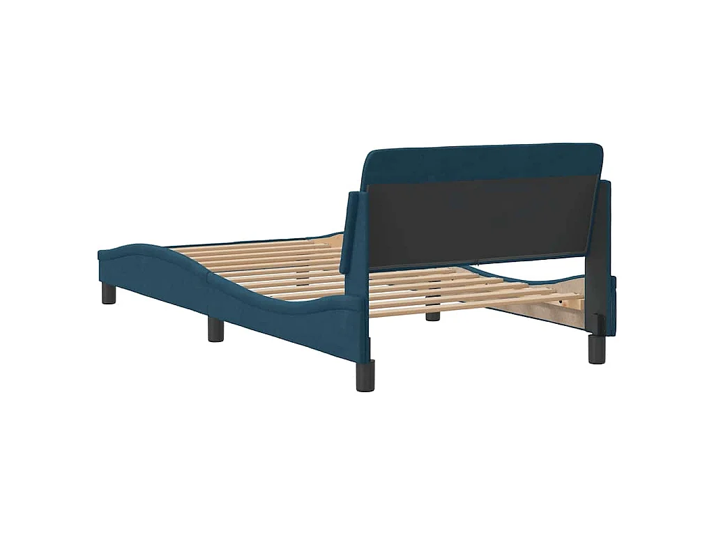 Giroletto con Testiera Dover Blu 100x200 cm in Velluto