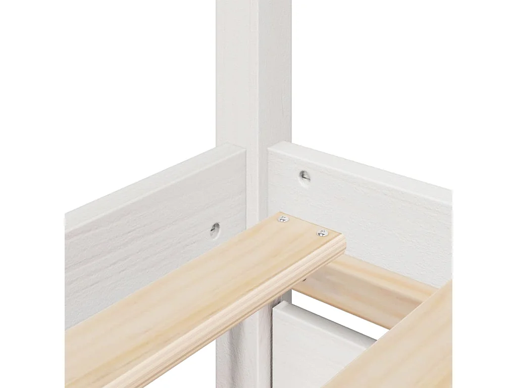 Bedframe zonder matras massief grenenhout wit 75x190 cm