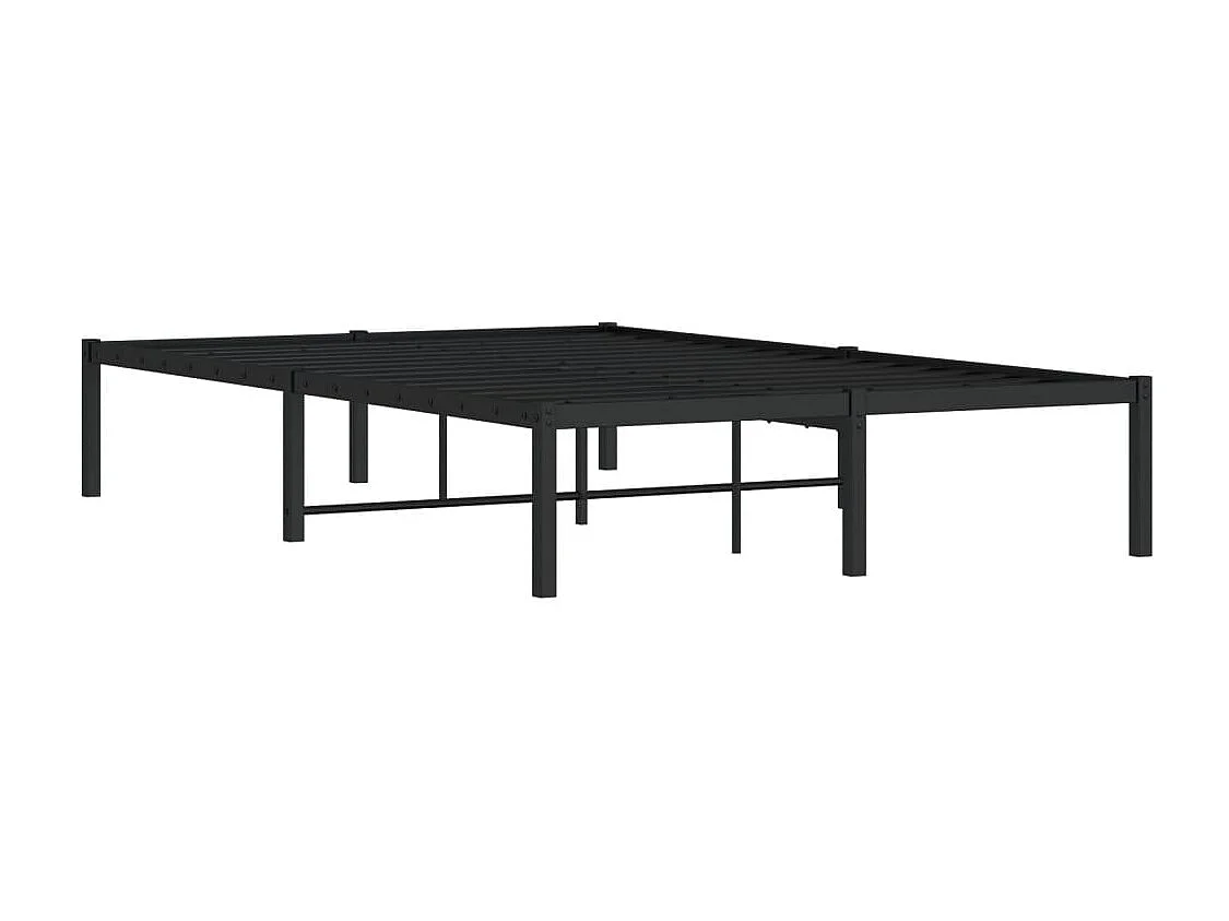 Cadre de lit métal sans matelas noir 120x200 cm