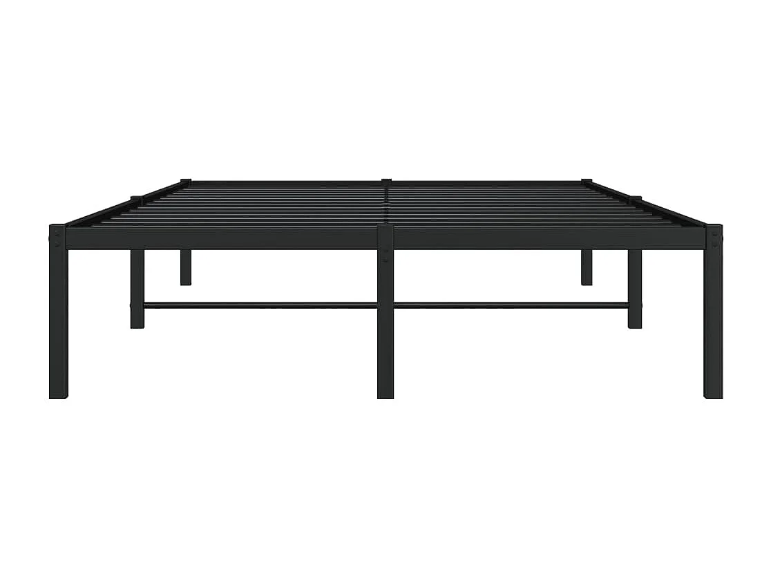 Cadre de lit métal sans matelas noir 120x200 cm