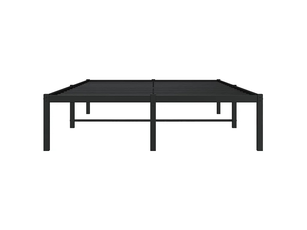 Cadre de lit métal sans matelas noir 120x200 cm