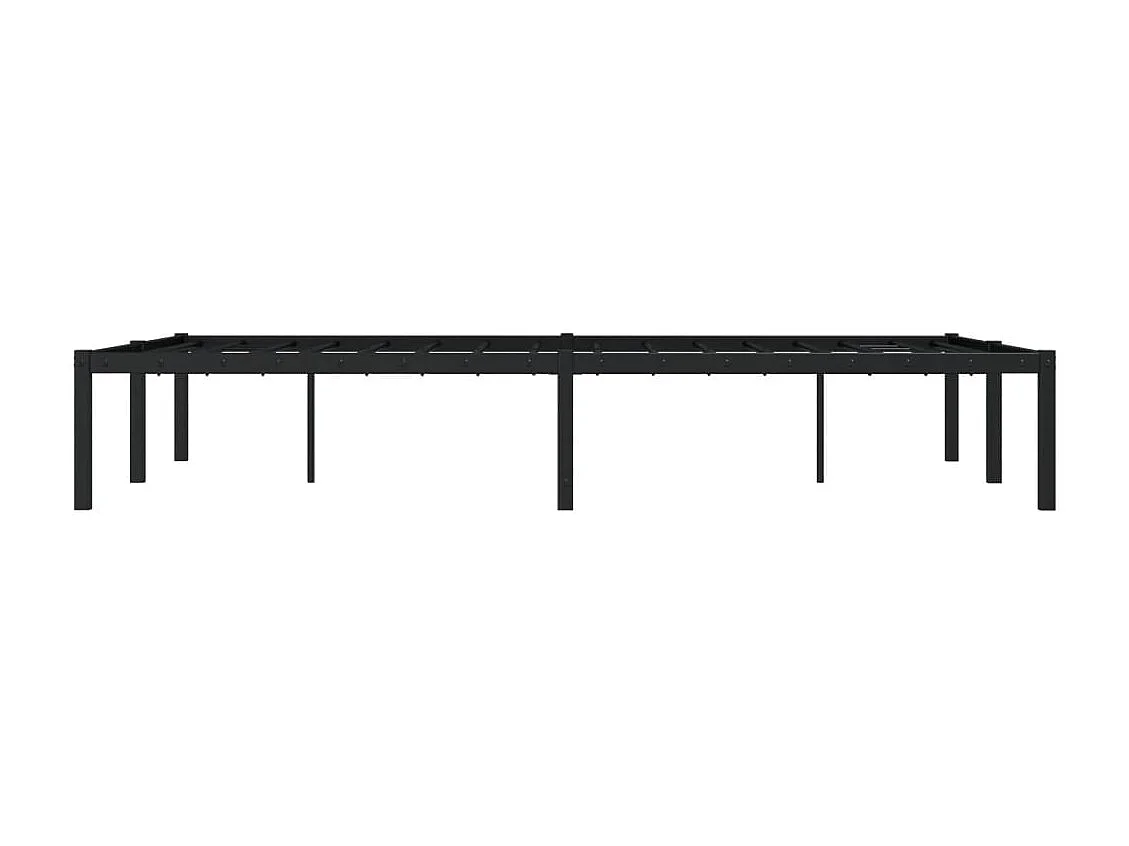 Cadre de lit métal sans matelas noir 120x200 cm