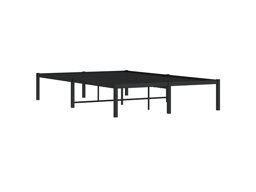 Cadre de lit métal sans matelas noir 120x200 cm