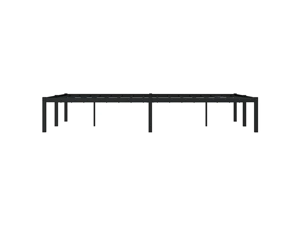 Cadre de lit métal sans matelas noir 120x200 cm