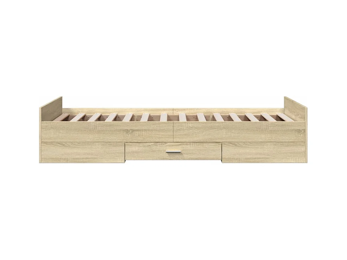 Bettgestell mit Schubladen Sonoma-Eiche 100x200cm Holzwerkstoff