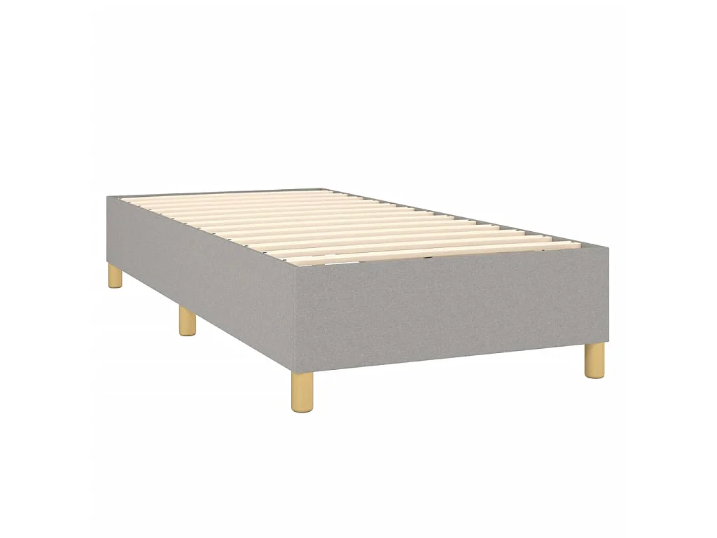 Boxspring met matras en LED stof lichtgrijs 90x200 cm