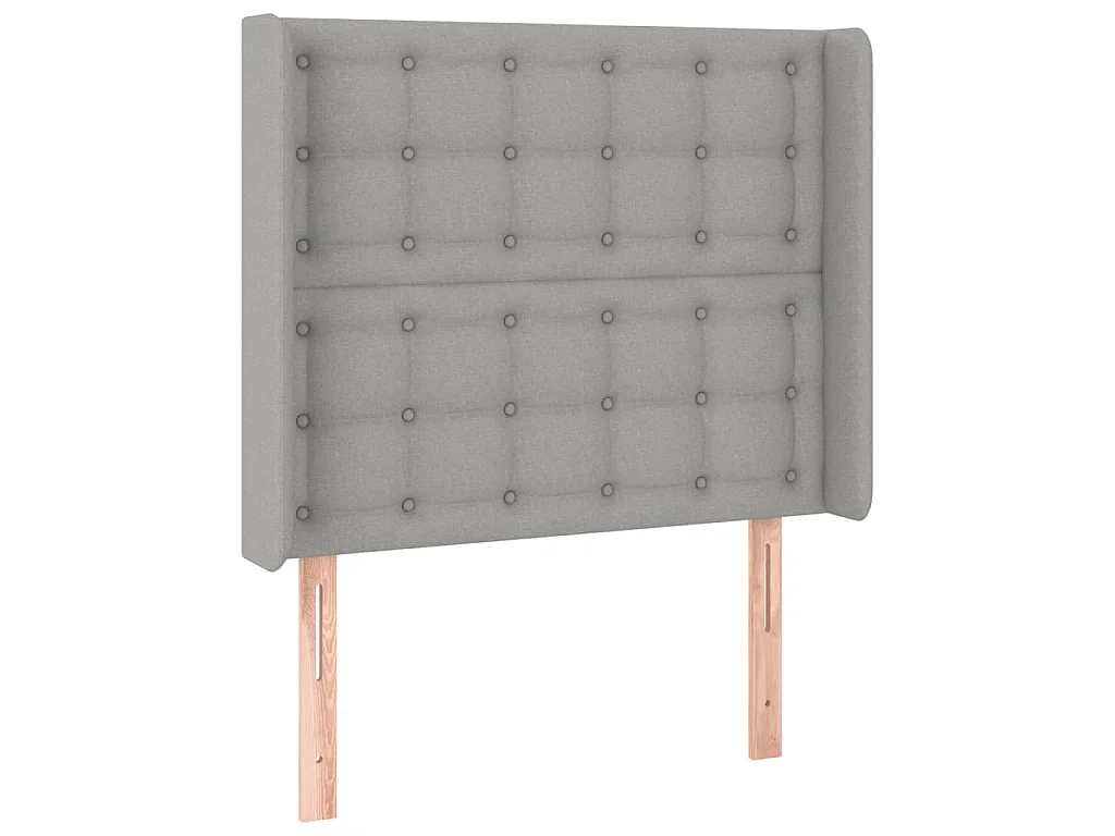 Boxspring met matras en LED stof lichtgrijs 90x200 cm