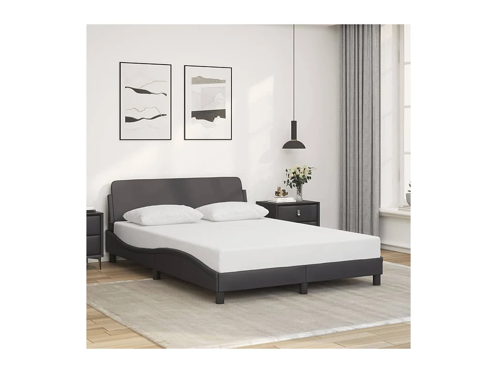 Cadre de lit sans matelas gris 120x200 cm similicuir
