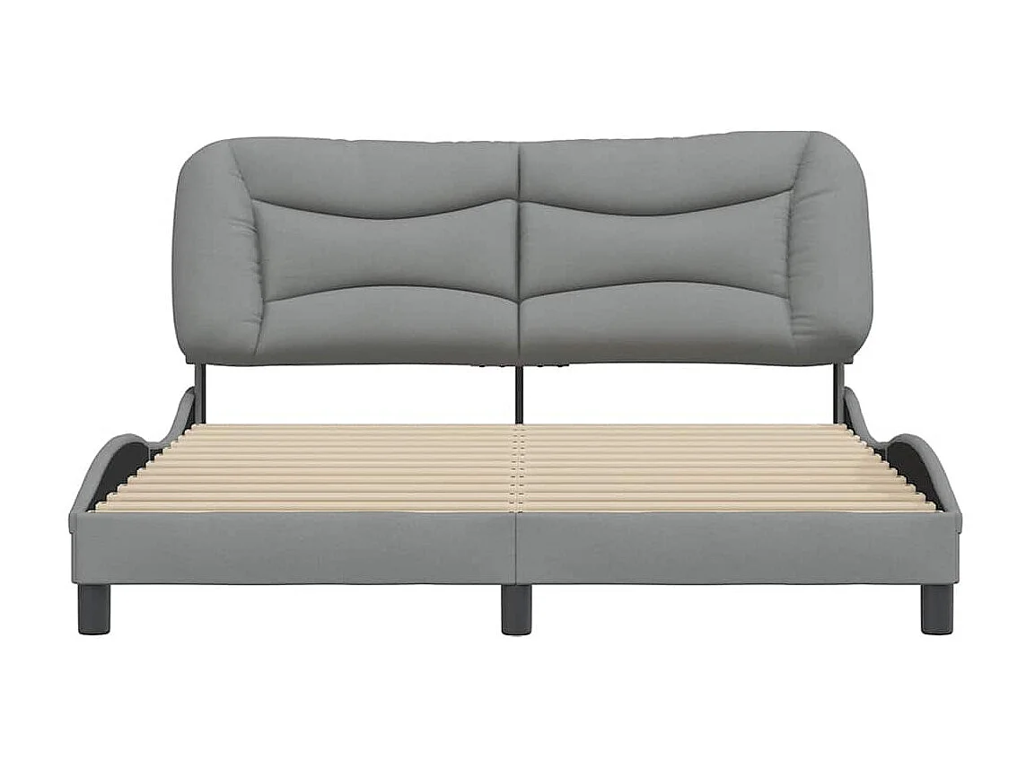 Cadre de lit sans matelas Hvar gris clair 160x200 cm tissu