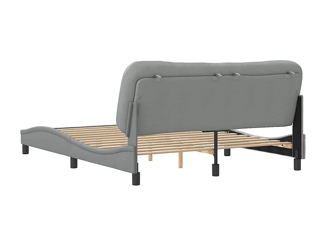 Bedframe zonder matras "Hvar" stof lichtgrijs 160x200 cm