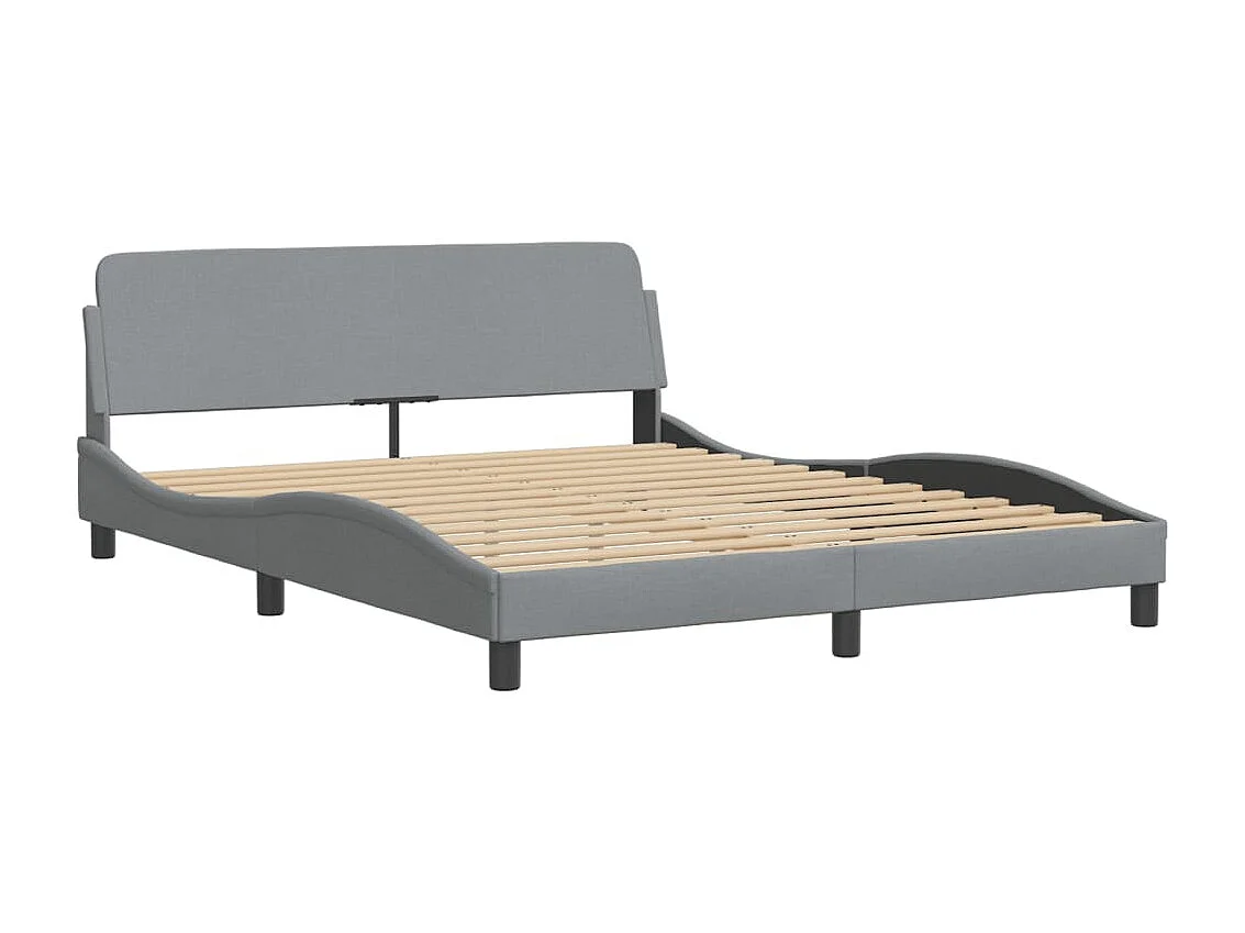 Bedframe zonder matras "Hvar" stof lichtgrijs 160x200 cm