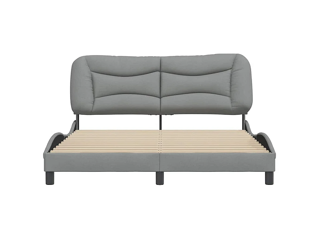 Cadre de lit sans matelas Hvar gris clair 160x200 cm tissu