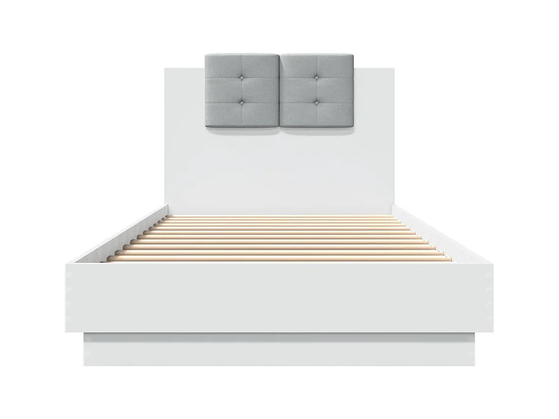 Cadre de lit avec LED sans matelas blanc 90x200 cm