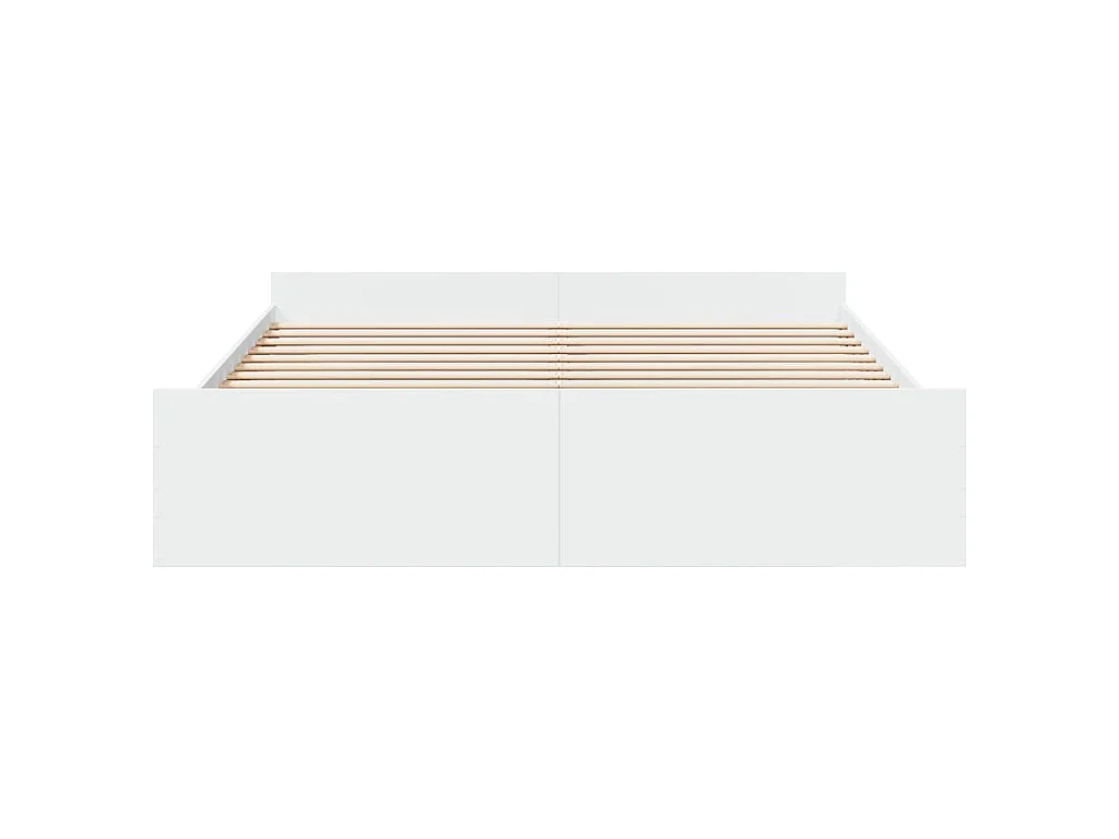 Cadre de lit avec tiroirs sans matelas blanc 180x200 cm
