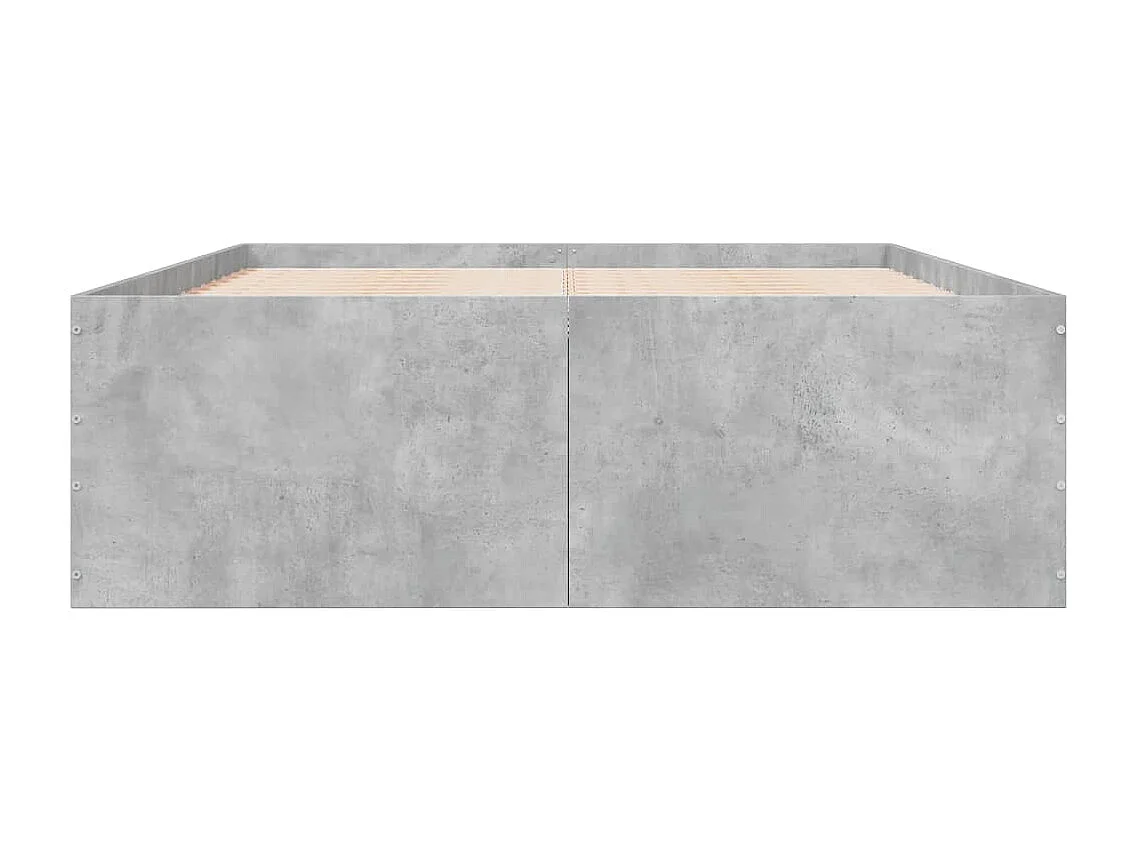 Cadre de lit sans matelas gris béton 135x190 cm