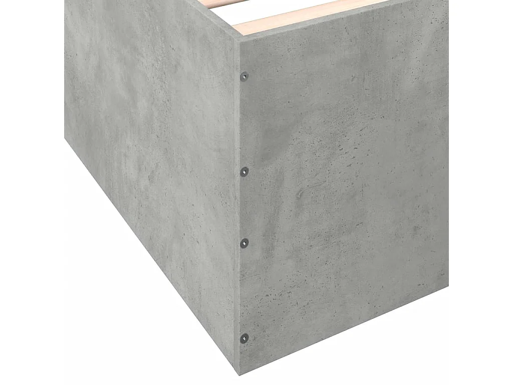 Cadre de lit sans matelas gris béton 135x190 cm