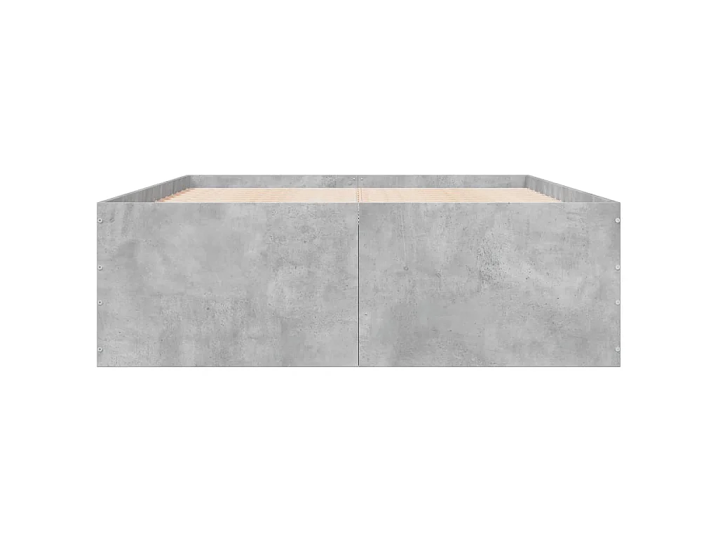 Cadre de lit sans matelas gris béton 135x190 cm