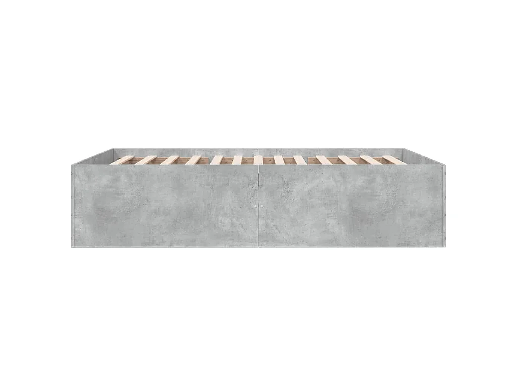 Cadre de lit sans matelas gris béton 135x190 cm