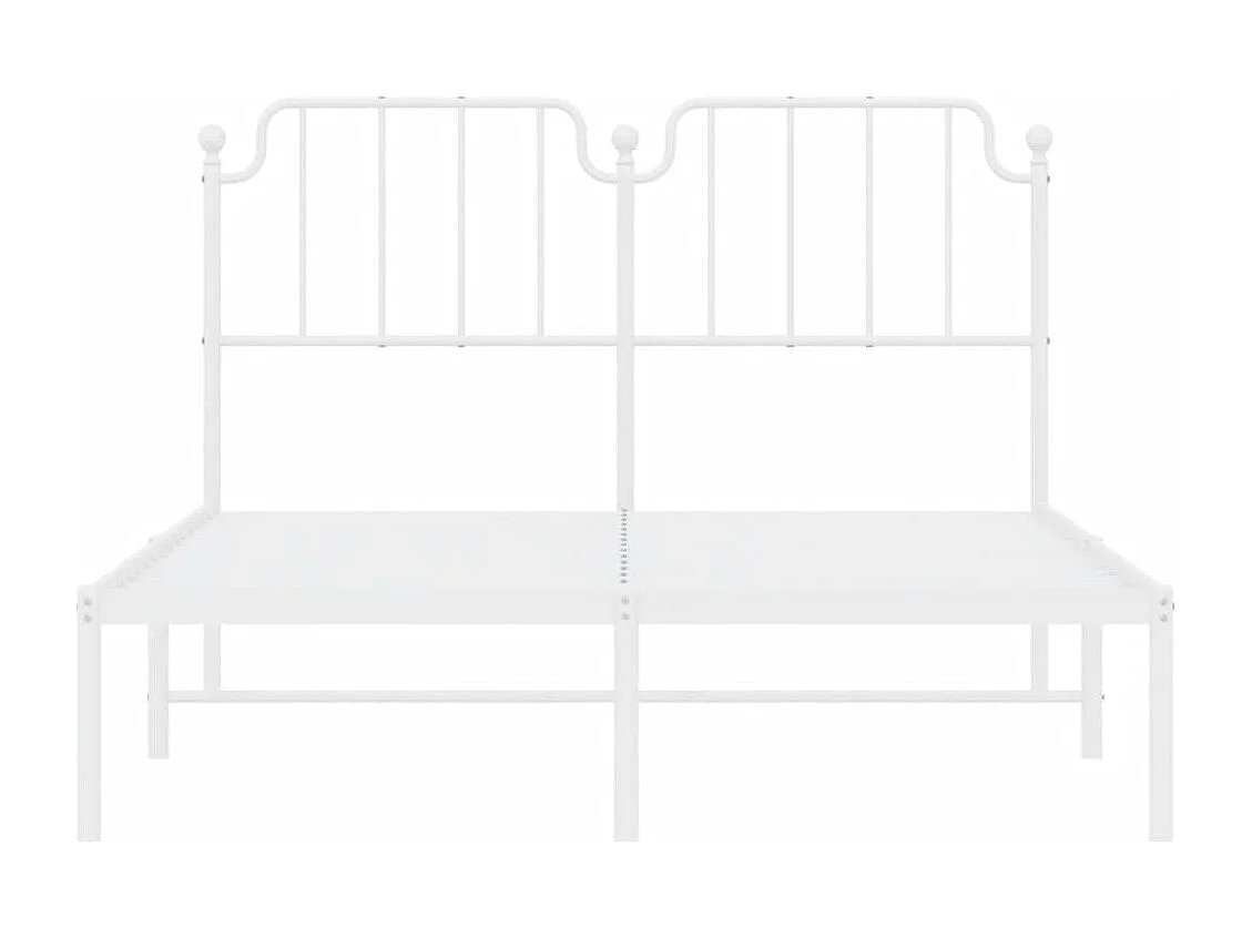 Bedframe met hoofdbord metaal wit 140x200 cm