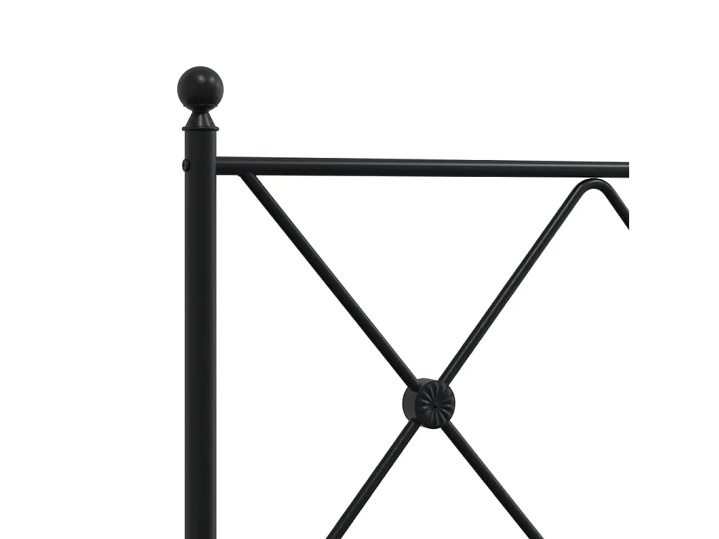 Giroletto con Testiera in Metallo Nero 90x190 cm