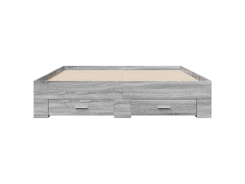 Bedframe met lades bewerkt hout grijs sonoma eiken 160x200 cm