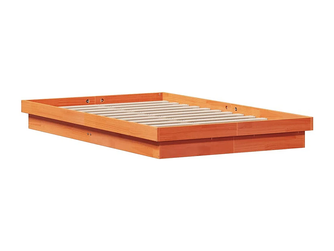 Cadre de lit à LED sans matelas 120x190 cm bois massif