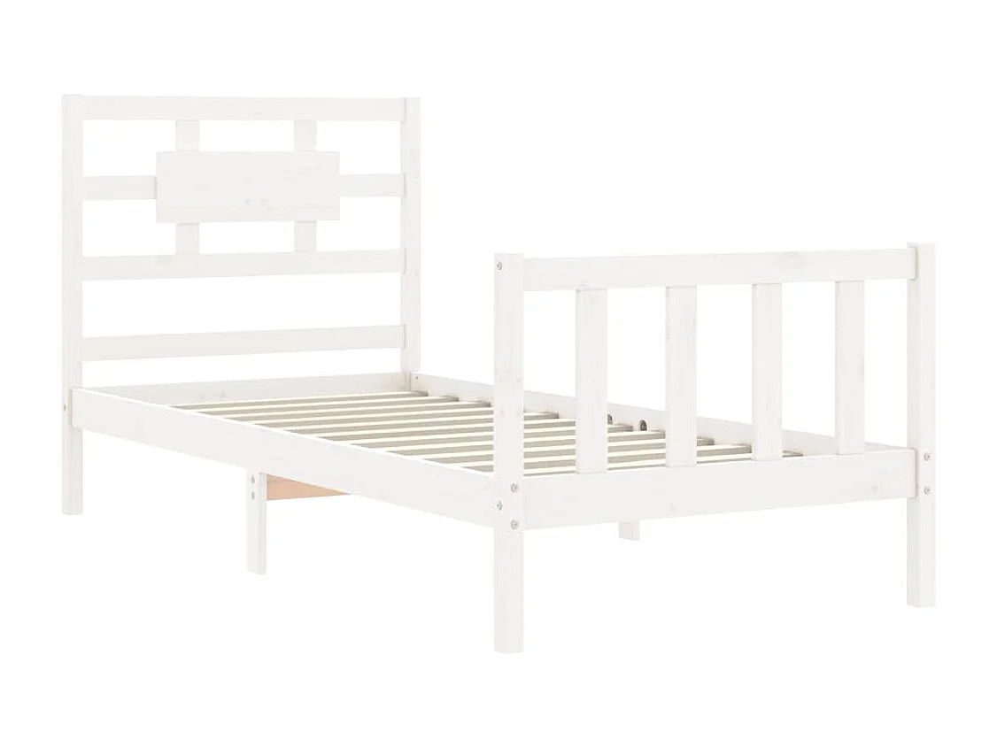 Massivholzbett ohne Matratze Weiß 100x200 cm Kiefernholz