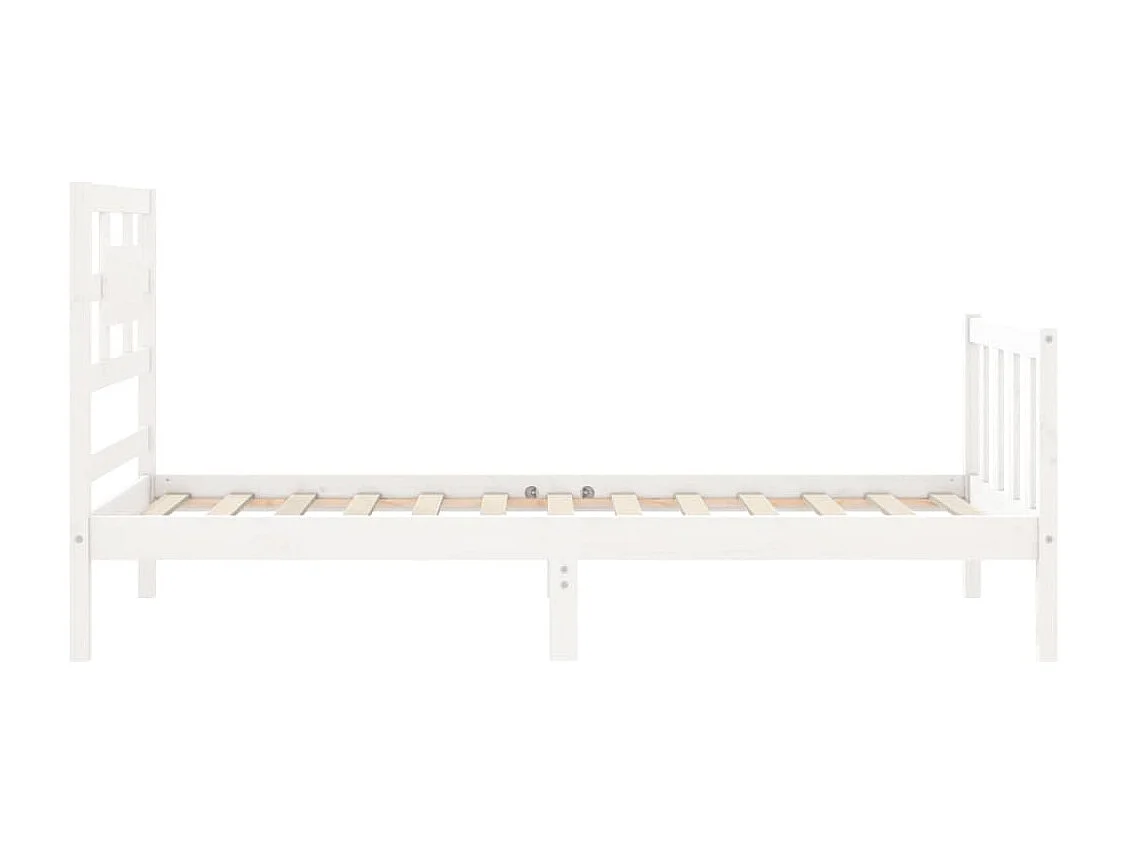 Massivholzbett ohne Matratze Weiß 100x200 cm Kiefernholz