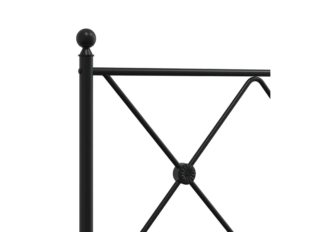 Cadre de lit métal sans matelas avec tête de lit noir 140x190cm