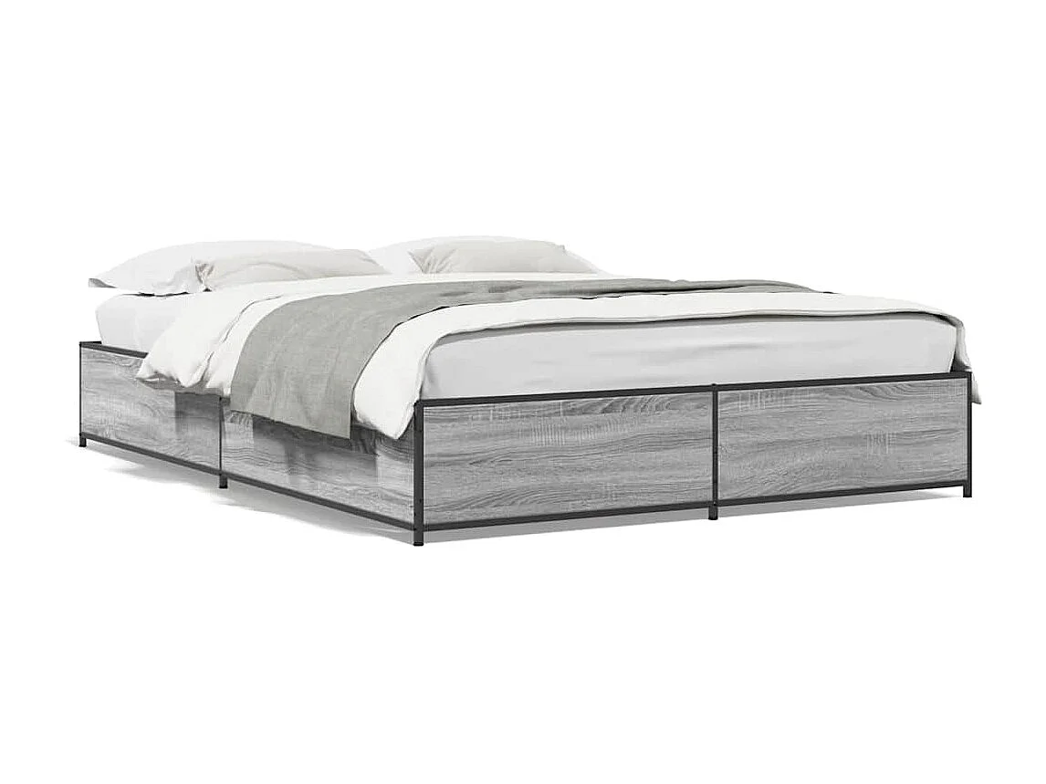 Cadre de lit sans matelas sonoma gris 140x190 cm