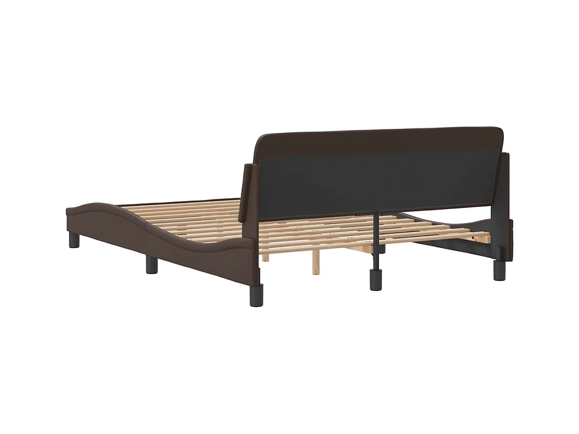 Bedframe "Dover" kunstleer bruin 140x190 cm