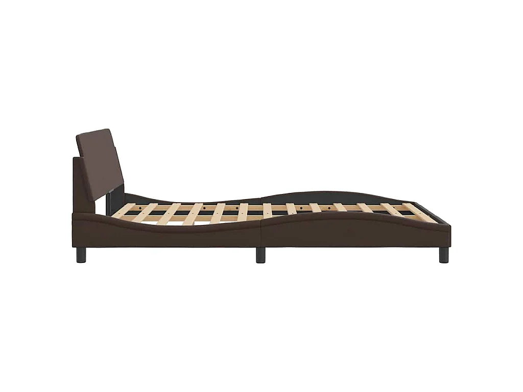 Bedframe "Dover" kunstleer bruin 140x190 cm